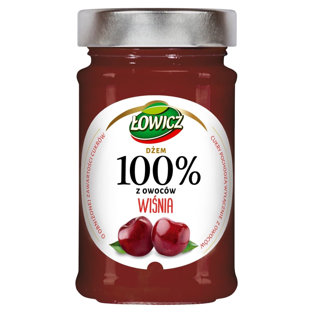 LOWICZ 100% Z OWOCOW Dzem wisnia o obnizonej zawartosci cukrow. 46,14 zl/kg