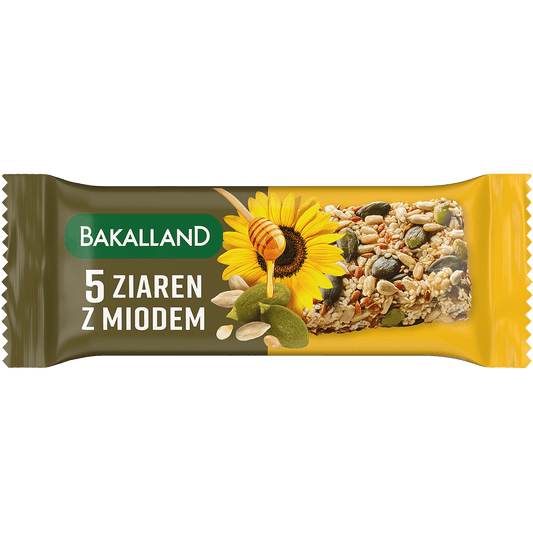 BAKALLAND BA! Baton zbozowy 5 ziaren z miodem. 47,25 zl/kg