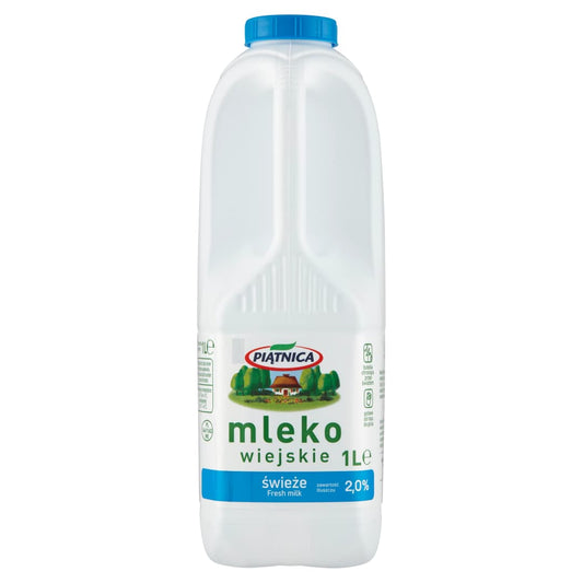 PIATNICA Mleko Wiejskie Swieze 2%. 3,99 zl/l