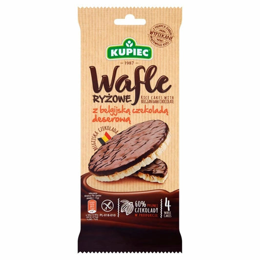 KUPIEC Wafle ryzowe z belgijska czekolada deserowa. 93,17 zl/kg